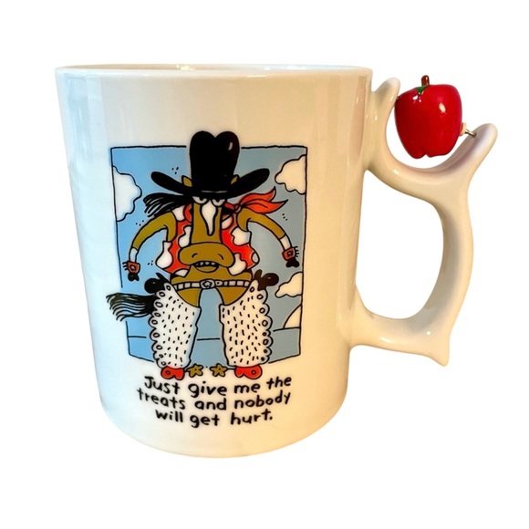 Vintage Jared Lee Studio Spinners Mug Apple Horse Mug Love Treats Humorous Love - Picture 2 of 9